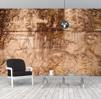 Picture of Details of stone carvings at Bayon Temple  Angkor Wat Cambodia